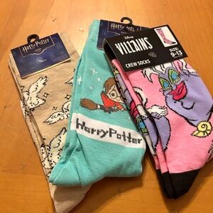 Harry Potter and Disney Villains Crew Socks Set